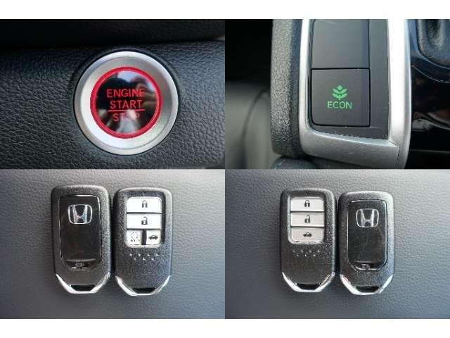 ☆ECONモード☆車全体を低燃費モードに自動制御☆ホンダスマートキー☆ポケットやバックに携帯していればボタン一つで施錠＆解除☆
