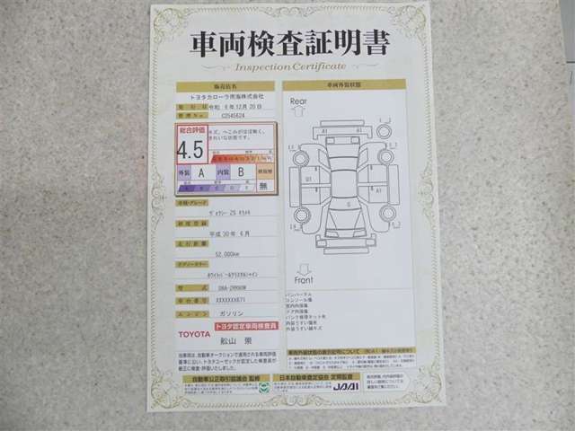 こちらにお車の状態が記入されています！