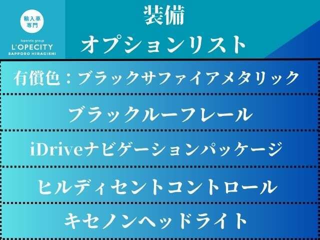 装備・オプションの一覧です。このままでも十分にお乗り頂けます