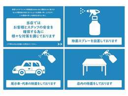 感染対策実施中です。商談は事前にご連絡いただければスムーズです。一組つづ対応致します。