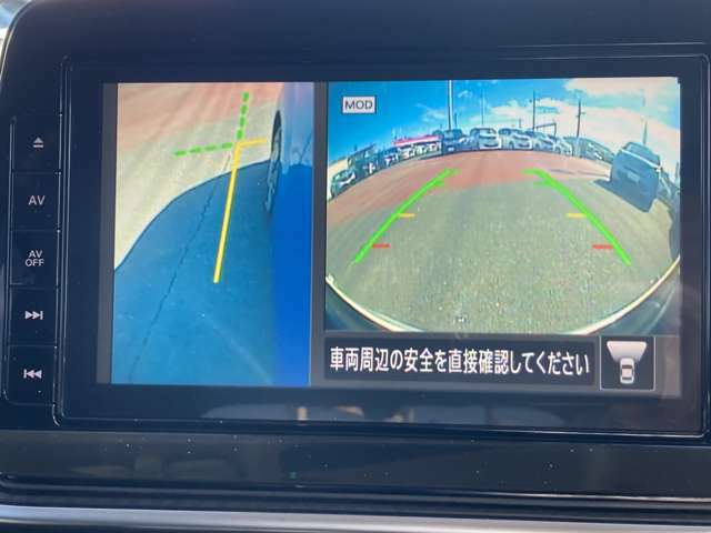 左サイドカメラとフロントカメラ運転席から死角となりやすい車両左前部分や前方部分もバッチリ見えます♪