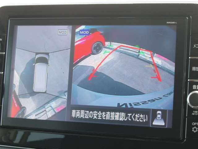 アラウンドビューモニター付、安心安全、全方向、上から見えます。運転が苦手な方安心です。