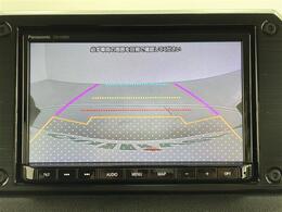 【バックモニター】後ろのカメラの映像がモニターに映し出されるので、後方の見えない死角や、障害物との距離感などもしっかり安全確認することができます！