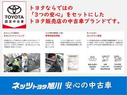 ☆トヨタならではの『3つの安心』をセットにしたトヨタ販売店の中古車ブランドです☆