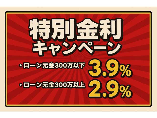 ☆特別金利キャンペーン☆通常金利4.9％のところ、ローン元金300万以上で2.9％の特別低金利♪