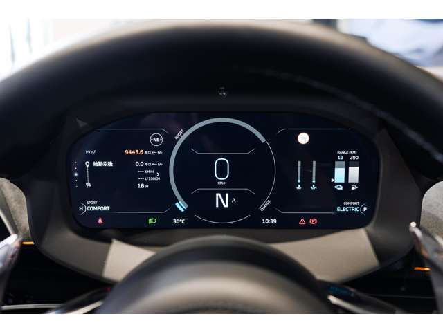 スピードメーターはフロントの高い位置に設定されており、運転しながら視線を落とすことなく様々な情報を確認することができます。