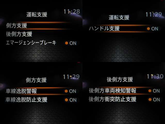 各種安全装備は、個別設定が可能です♪