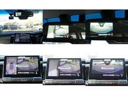 前後左右4つのカメラの映像をCG合成して車両周囲の状況を映す全周囲カメラも装備