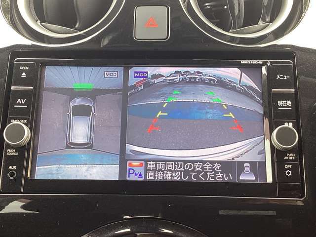 アラウンドビューモニターは車庫入れの強い味方となってくれます。上から車を見下ろすように視ることで、駐車場枠内にビシッと真っ直ぐ停めれます！☆一度使ったらわかって頂けます☆