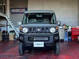 ★基本プラン★ジムリイフェイスキット、モスグレーメタリック×マットブラック塗分け塗装、IPFヘッドライト、ジムリイリアバンパーマットブラック塗装