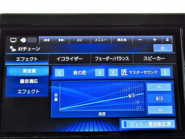 オーディオコントロールも充実♪好みのサウンドチューンがドライブをよりいっそう楽しくしてくれます♪