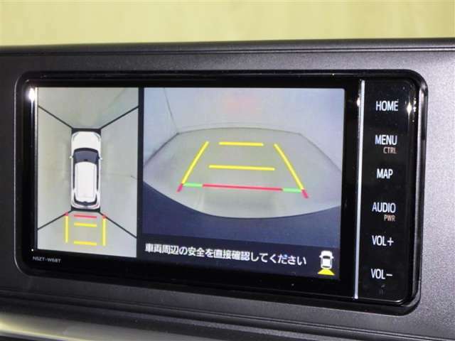 パノラミックビューモニターシステムが付いているので車の上から見た映像が確認できますよ。