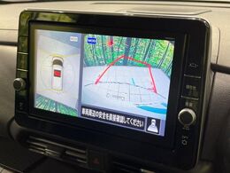 【アラウンドビューモニター】専用のカメラにより、上から見下ろしたような視点で360度クルマの周囲を確認することができます☆死角部分も確認しやすく、狭い場所での切り返しや駐車もスムーズに行えます。