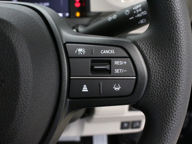 【渋滞追従機能付クルーズコントロール】手元のリモコンで設定した速度と車間距離で先行車についていきます！また任意で道路白線の内側で走行してくれる機能も使用可能。高速道路や長距離走行時に役立つ機能です。