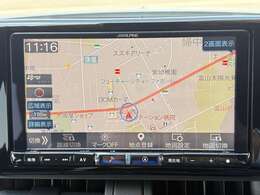 こちらはアルパイン社製のナビになっております。高級ナビを是非ご利用くださいませ。