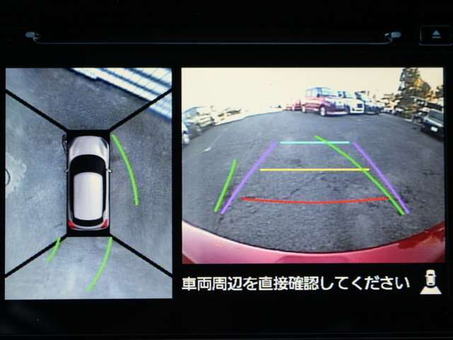 全方囲カメラ装備♪駐車の際や狭い道での幅寄せなどの時に死角なしで安心です！