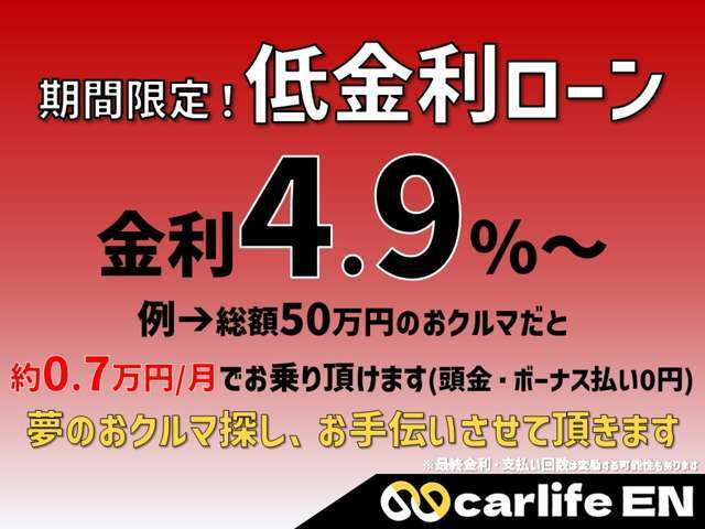 低金利ローン！20歳未満の方も！収入がない方も！！通過されます！！