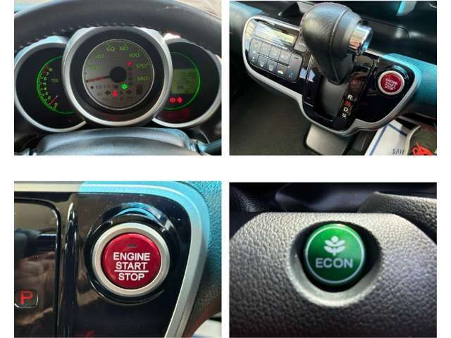 運転席から手の届く範囲に、様々な操作スイッチが整然と並びます。