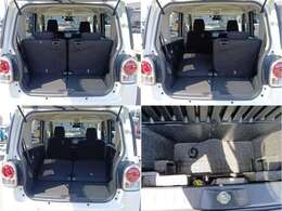 後席を倒せば、広い荷室が出来上がります。