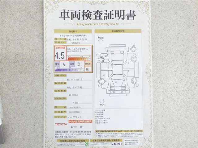 車両評価シートをご参考に！