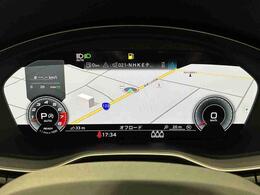 ●バーチャルコックピット『メーターパネル内に高解像度の12.3インチ液晶ディスプレイを配置。ディスプレイ内に地図が表示され、ナビゲーションの確認の際にドライバーは視線の移動を少なくすることができます。