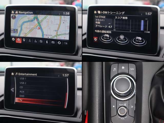 ナビやオーディオ、ご自身の運転記録やメンテナンスログを表示する「マツダコネクト」を搭載。人間工学に基づき、自然な位置に搭載されております。もちろんBluetooth等のオーディオにも対応しております。