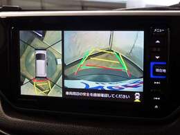 【パノラマモニター】車を真上から見た状態をナビに映し出し、駐車時などをサポート☆クルマの真横や斜め後ろなど、目が届きにくい箇所も確認できるため、いち早く障害物に気が付くことができます！