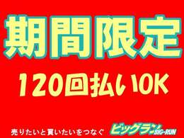 ★期間限定★当社オートローンが金利2.5％でご利用いただけます。支払い回数は最長120回迄OK♪頭金、ボーナス払い無しでもご利用いただけますし、繰り上げ返済も可能なプランとなっております♪