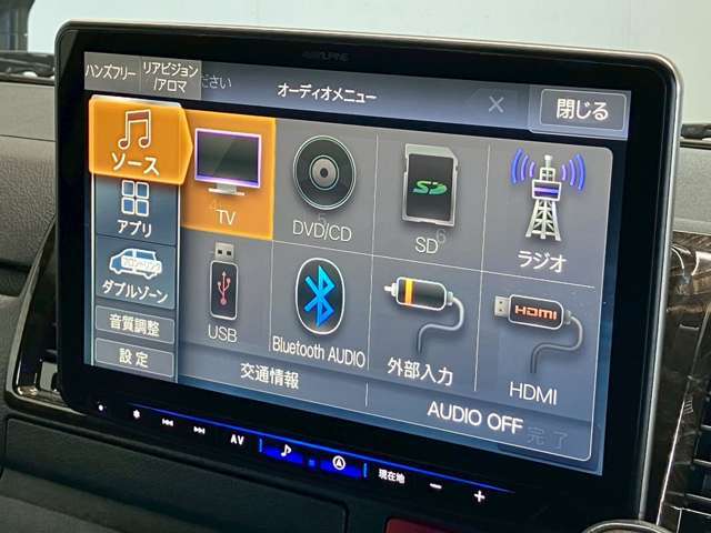 アルパイン製BIG X11インチフローティングナビフルセグTV/Bluetooth/パノラミックビューモニター
