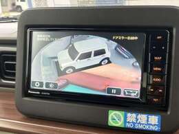 【全周囲カメラ】真上から車を見たようにモニターで確認ができる。是非実際の車で体感してみてください。