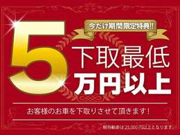 お乗り換えのお得なキャンペーンを実施いたします！当店まで自走が可能なお車であれば5で下取りさせて頂きます！軽自動車は2万5千<span class=