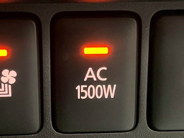 【AC100V】コンセント付きですので家庭用電化製品が車内でご利用いただけます。