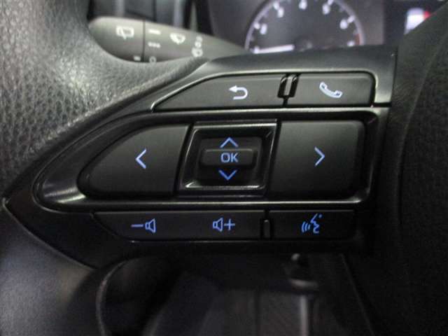 ステアリング左側のスイッチはオーディオの切り替え・選局・音量調整が出来ます。運転中でも簡単に操作が可能です