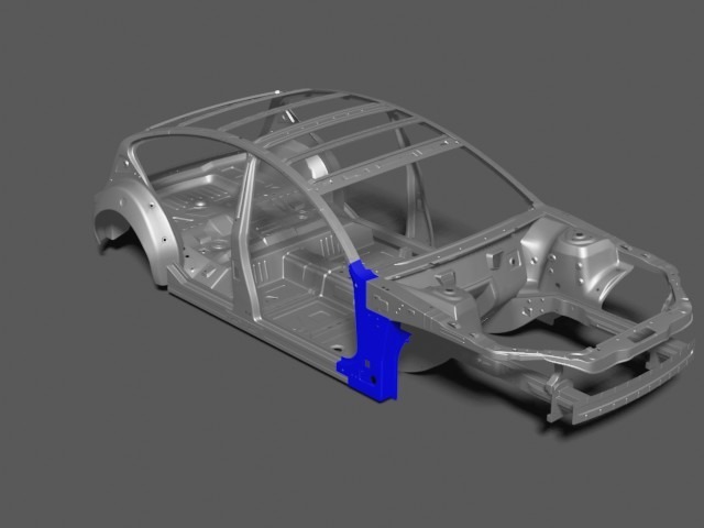 こちらは基本的な車両のレントゲン画像です。赤い部分は交換箇所、青い部分は板金箇所となります。詳しくはスタッフまで！！