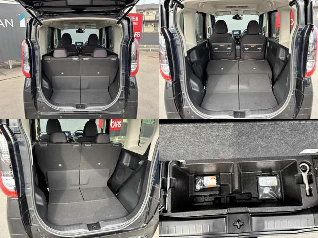☆リヤシートを倒すと、こんなに広い空間が出来ました。大きい荷物もらくらくに入ります。