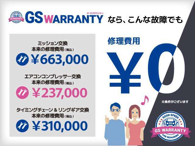 ハイブリッド車両追加料金なし！累積200万円（税込）まで保証。