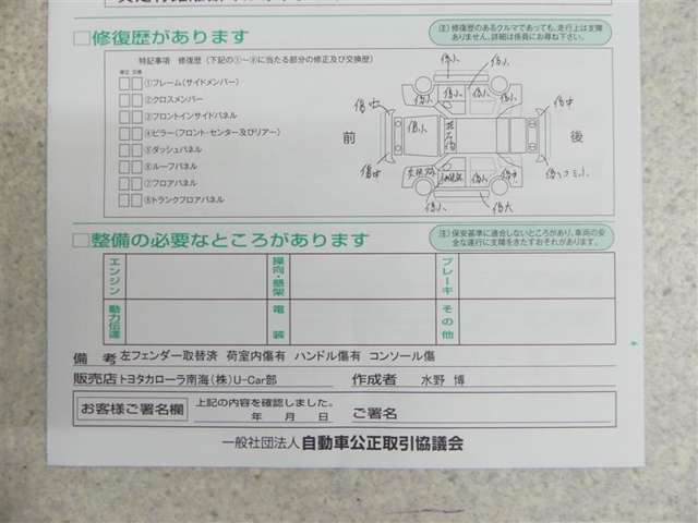 車のプロが客観的にチェック。車両の状態やわずかなキズも正確にお伝えします。