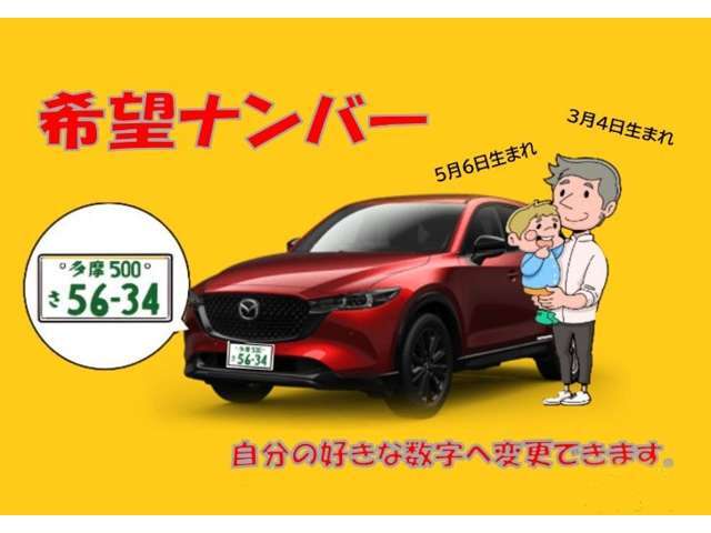 ナンバーの大きな数字を変更できます！記念日や覚えやすい番号などにしてはいかがでしょうか？