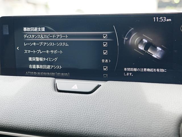 こちらのお車には先進安全装備が多数搭載されています。衝突被害を回避あるいは軽減するためのブレーキや、後方死角からの接近警報、車線逸脱を防止する警報装置など、詳しくはスタッフまでお尋ねください。