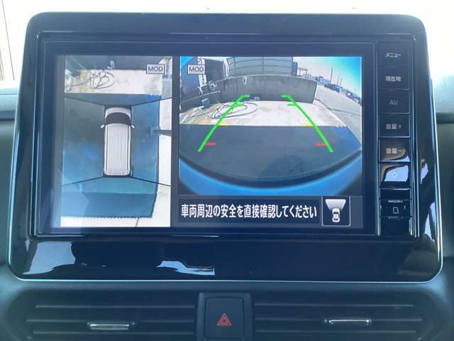 「MOD付アラウンドビュー」全周囲型アラウンドビューモニターにはMOD(移動物検知）もついてて車庫入れも安心楽々ですね。