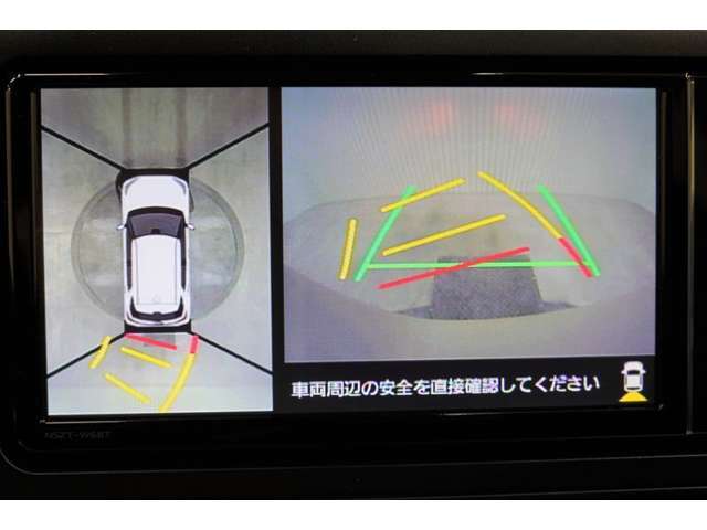 バックモニター＆パノラミックビューで車庫入れや駐車もラクラク♪ ※あくまでも補助的な装置なので目視確認もお忘れなく！