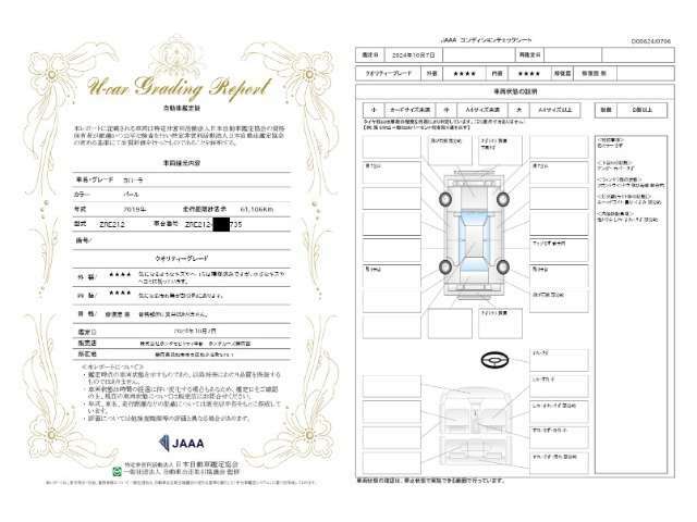 第3者機関によって車両状態証明書を発行しておりますので、状態の確認含めて安心、信頼、満足にお答えします。