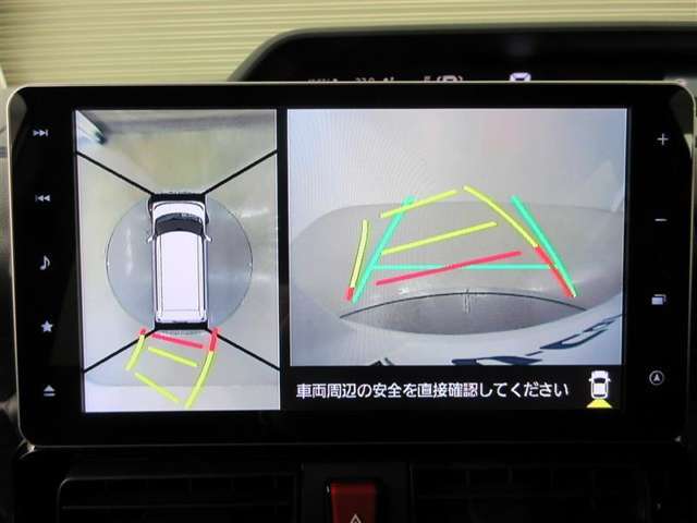 パノラミックビューモニターを装備。車を真上から見るように周囲を確認できます。機能の詳細は販売店スタッフまでお尋ねください。