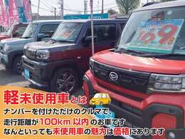届出済未使用車とは？一度届け出を済ませてナンバーを付けただけのお車で、まだ新車の香りの残る新しいお車です。新しいお車をお得に手に入れる新しいカタチです！！