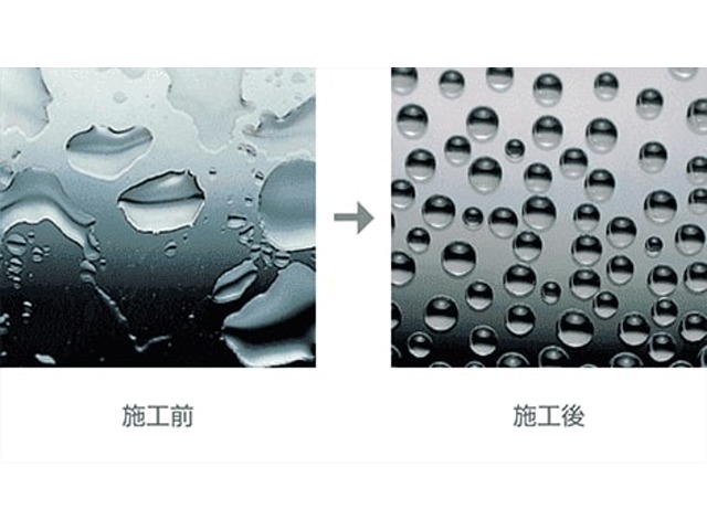 雨の日も安全にお乗り頂く為に。独自のコ-ティング技術と専用撥水ワイパ-で高い撥水効果が持続。