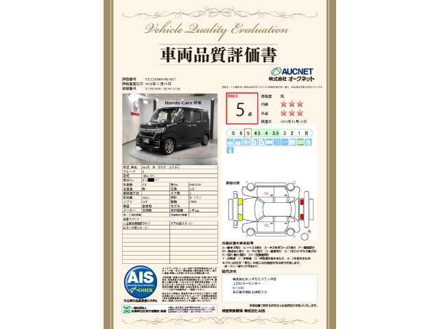 第3者機関によって車両状態証明書を発行しておりますので、状態の確認含めて安心、信頼、満足にお答えします。