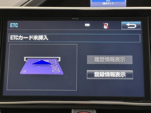 ナビ画面に連動したETCを装備しています。　過去に利用した利用料金も一目で分かって、とっても便利です。　ETCの抜き忘れ、挿し忘れも警告してくれるので安心ですね。
