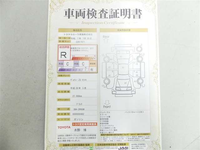 車両評価シートをご参考に！