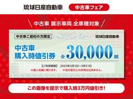 こちらの画像を商談時に係員へご提示ください。お支払い総額より3万円引いてご購入いただけます。