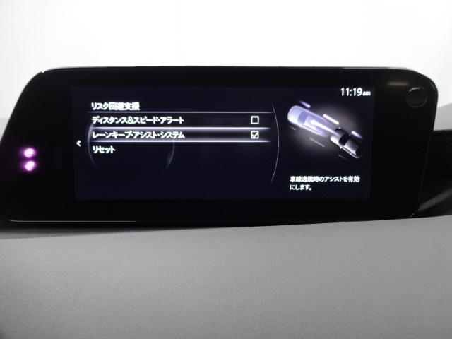ハンドル操作をアシストすることにより車線からの逸脱回避を支援します。
